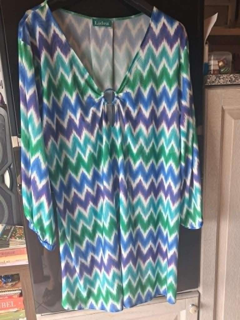 Strandjurk groen blauw paars merk lidea - maat l  - nieuw, Kleding | Dames, Badmode en Zwemkleding, Overige typen, Blauw, Nieuw
