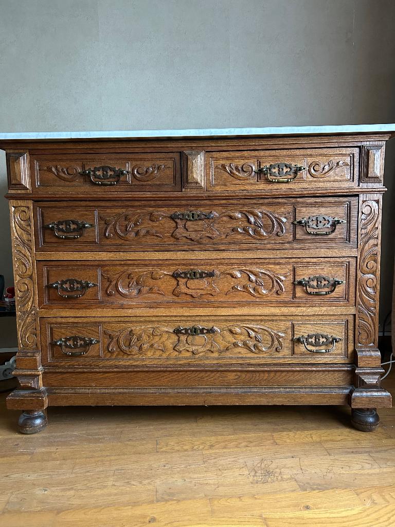 Antiek - ladenkast, Frans eiken commode, Antiek en Kunst, Ophalen