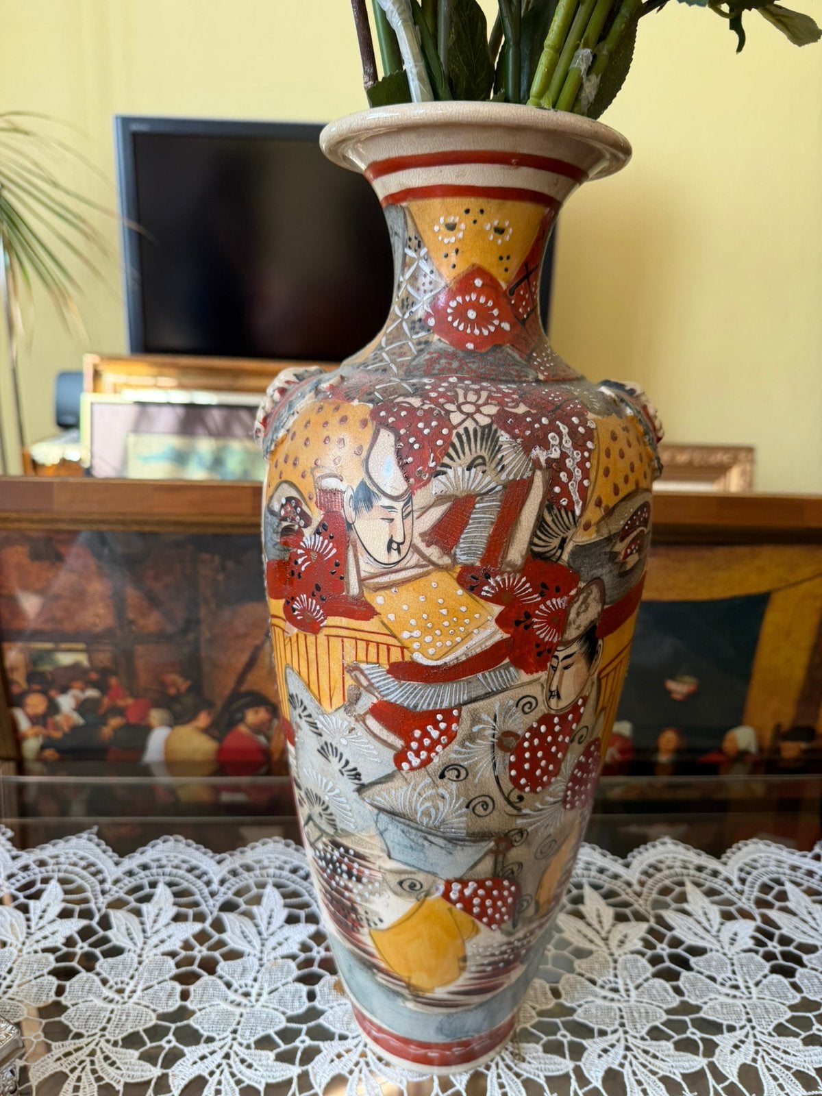 Vase chinois - vase Satsuma, Antiquités & Art, Enlèvement