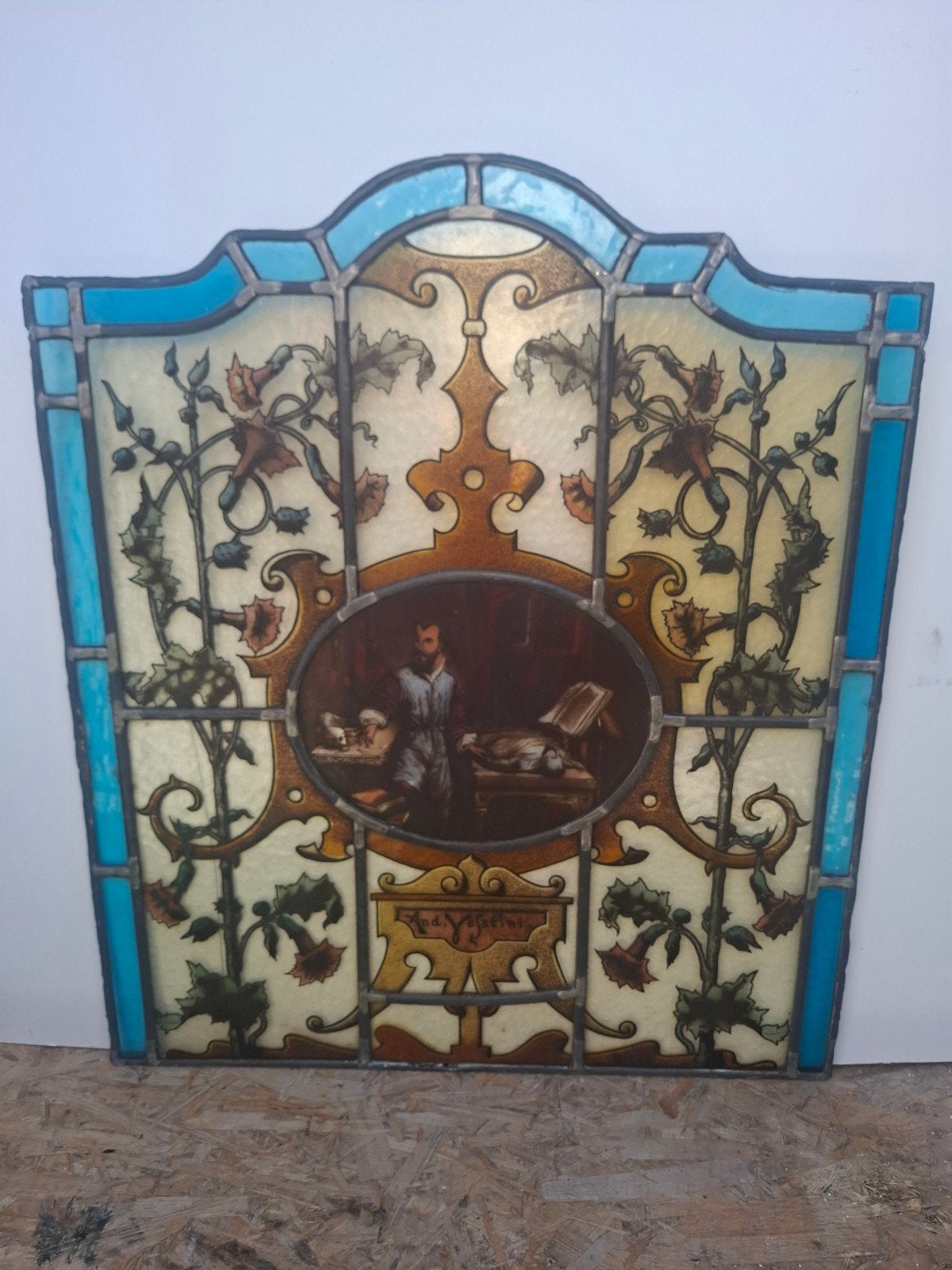 vitrail Adolphe de Taffe 1897. art nouveau, Enlèvement ou Envoi, Vitrail