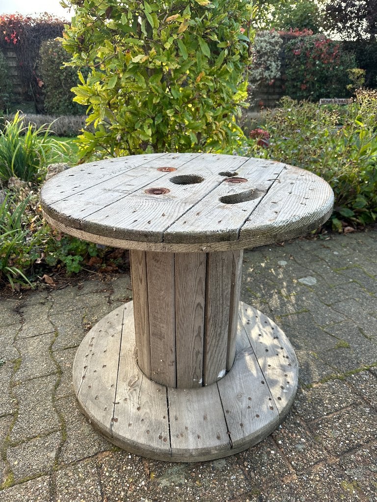 houten kabelhaspel, Ophalen, Gebruikt, Rond, Hout