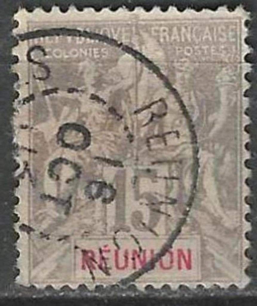 Reunion 1900/1905 - Yvert 48 - 15 c. Rode opdruk (ST), Verzenden, Gestempeld
