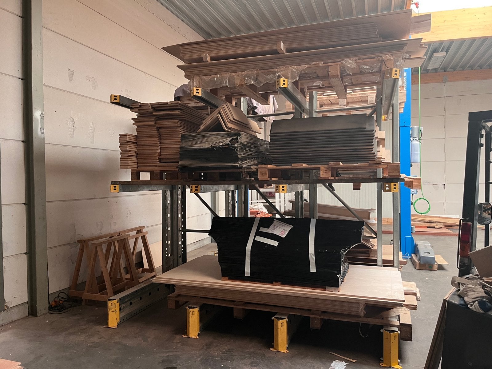 Draagarmstelling, palletrek, magazijnrek, dubbelzijdig, Enlèvement