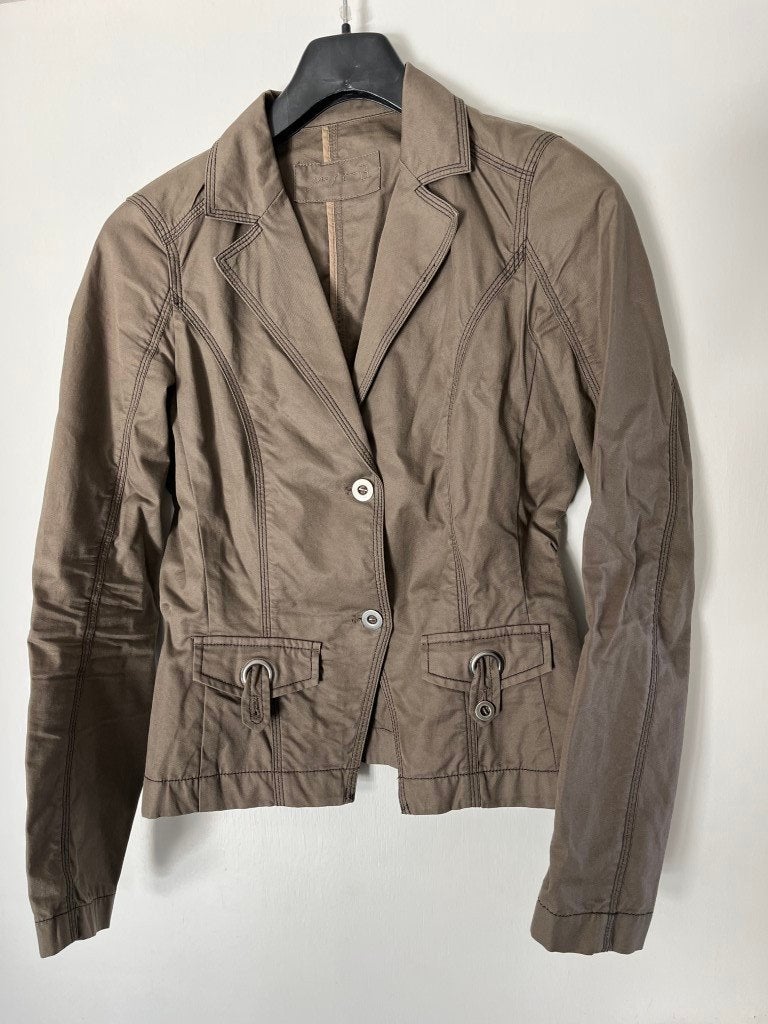 kaki jasje blazer Just B - maat 36, Ophalen of Verzenden, Gedragen, Maat 36 (S), Jasje