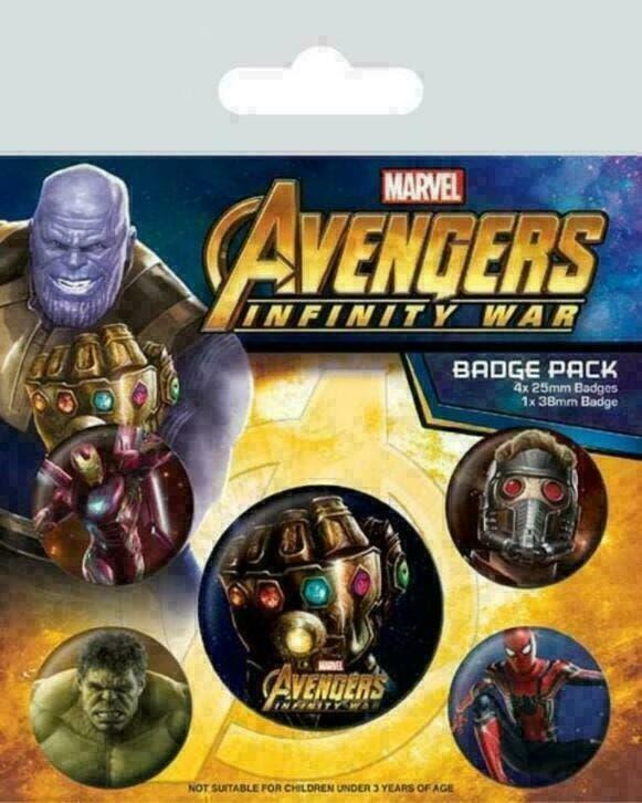 5 Avengers Buttons / Badges - Marvel, Hobby en Vrije tijd, Ophalen of Verzenden, Nieuw, Versiering