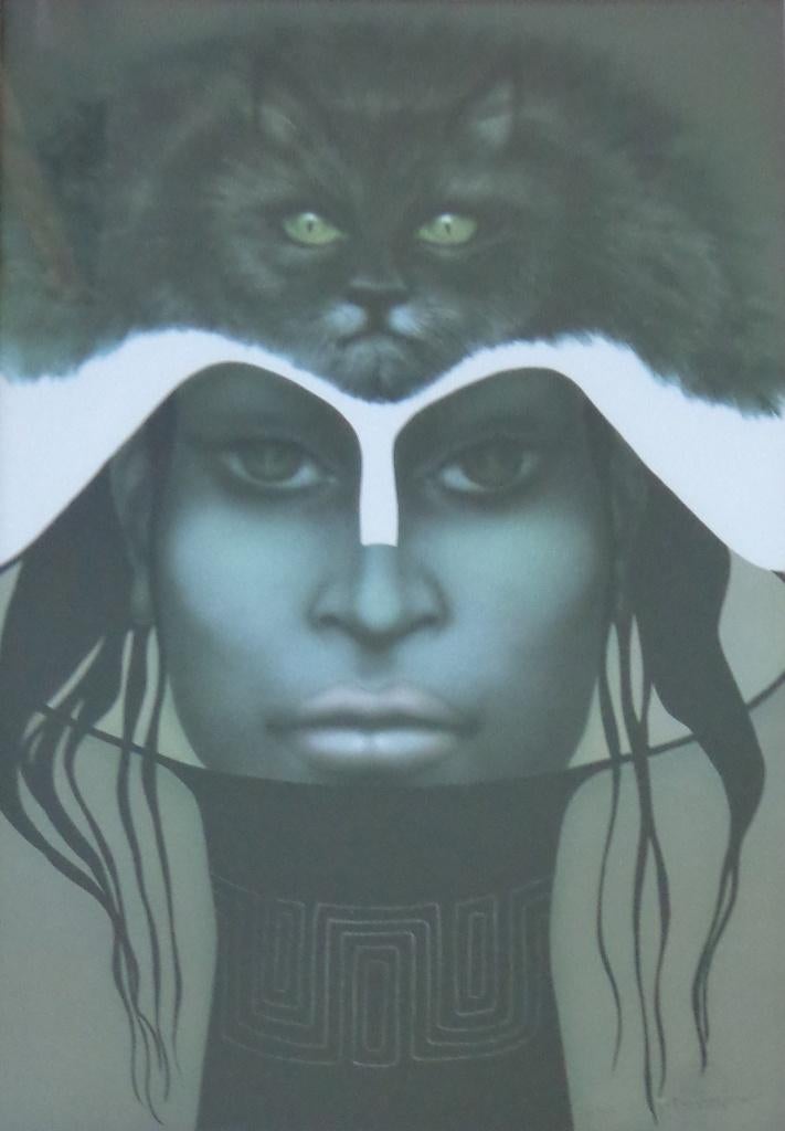 JEF VAN TUERENHOUT / KONINGIN KAT / ZEEFDRUK / 97x71cm KADER, Enlèvement