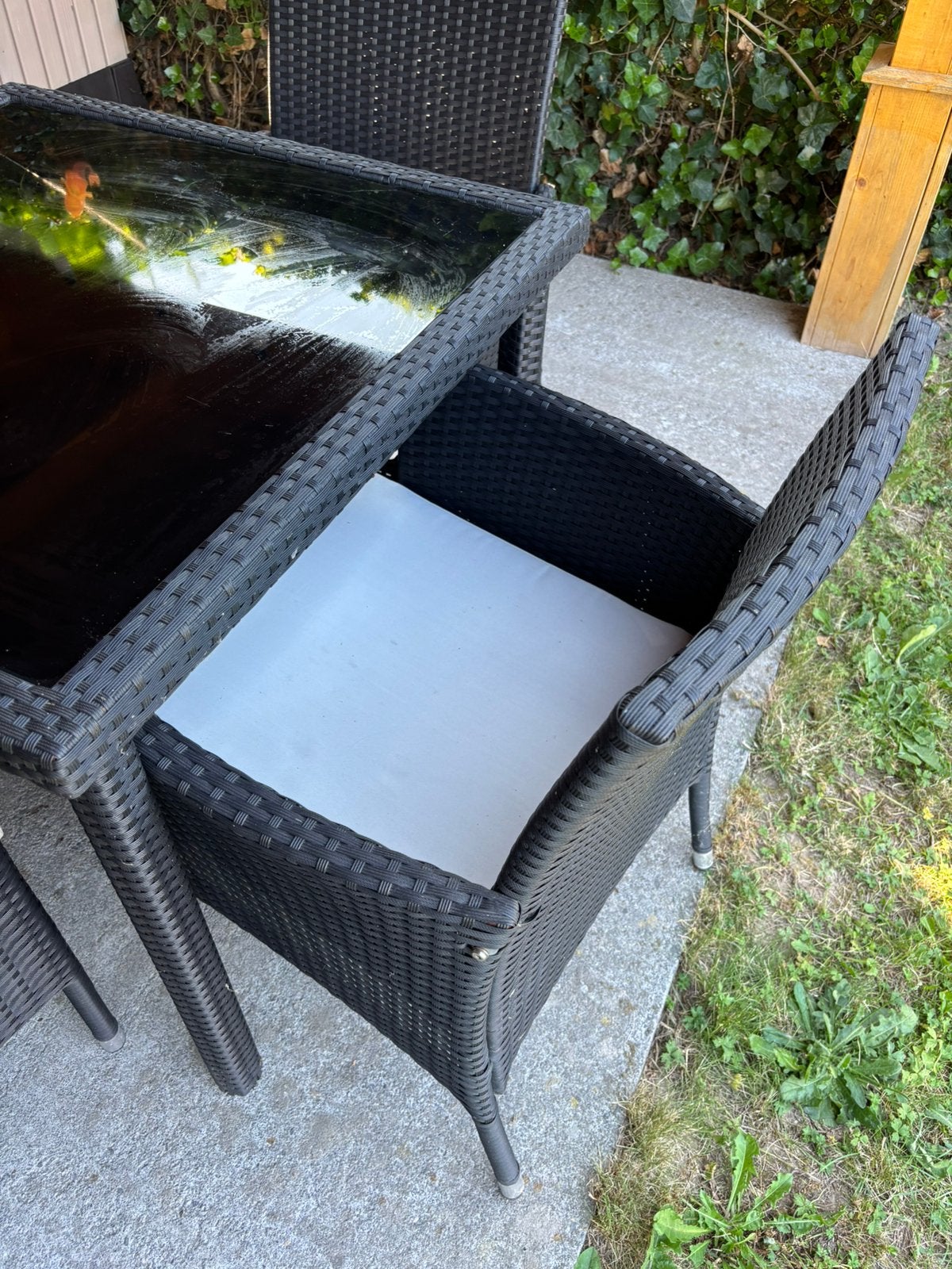 Tuintafel + 4 stoelen te koop, Tuin en Terras, Ophalen, Zo goed als nieuw, 4 zitplaatsen, Tuinset