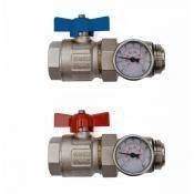 Begetube kraan + temperatuurvoeler vloerverwarmingcollector, Ophalen, Nieuw, Chroom, Kraan