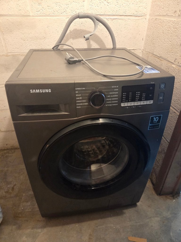 Lave-linge hublot ecobubble Samsung 9kg WW70TA046AX, 1200 à 1600 tours, 85 à 90 cm, Programme lavage à la main, Comme neuf