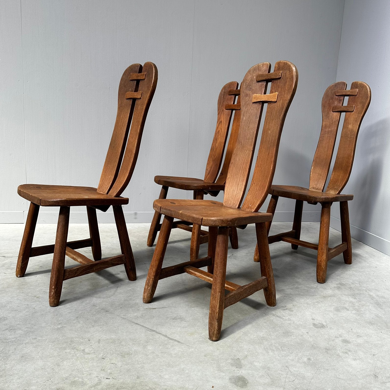 De Puydt stoelen eiken vintage midcentury design jaren 60, Brun, Enlèvement, Bois, Quatre