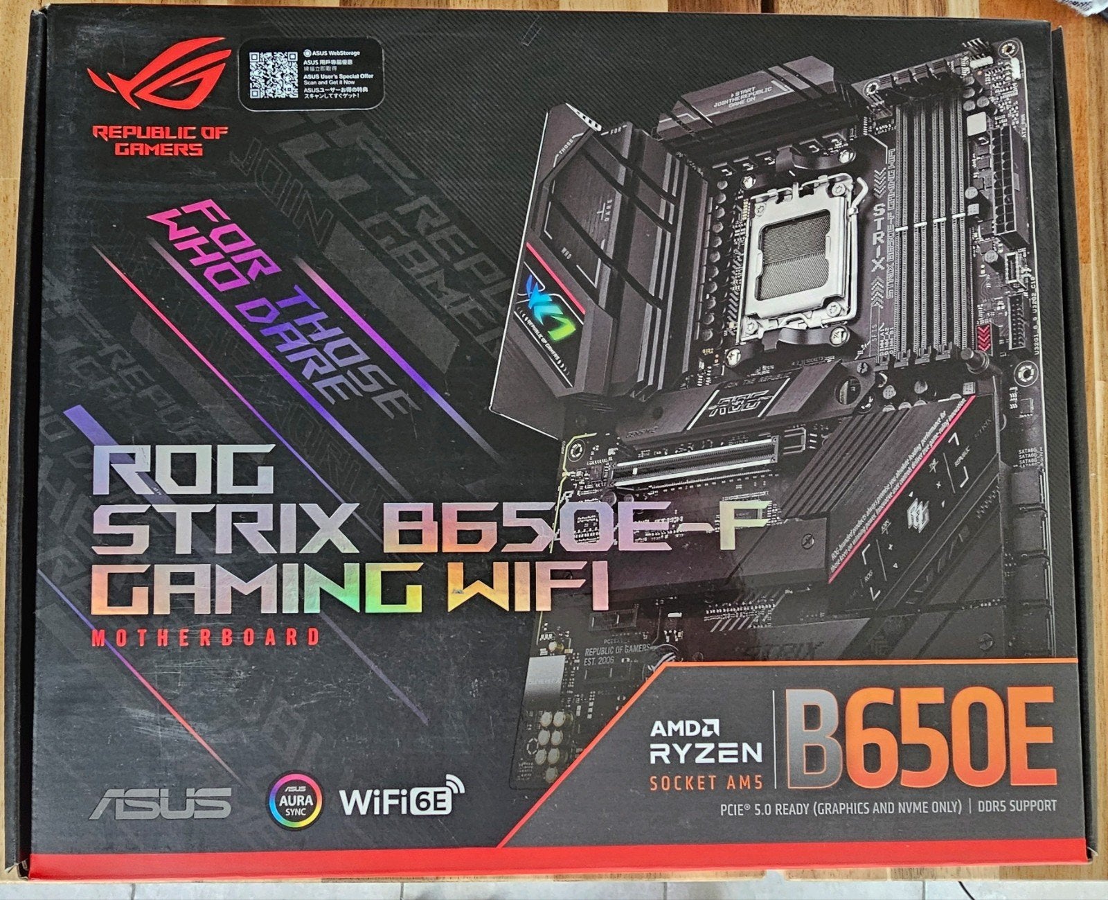 Asus ROG Strix B650E-F Gaming WiFi-moederbord, Ophalen of Verzenden, Zo goed als nieuw, ATX, DDR5