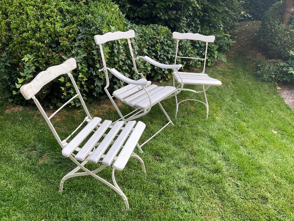 Chaise de jardin en fer forgé, Enlèvement, Utilisé, Métal, Pliant