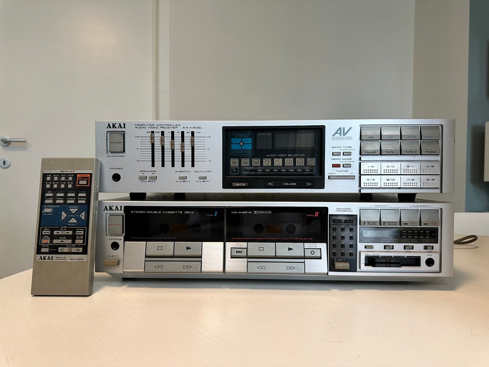 Versterker en turner en dubbele cassettedeck merk AKIA, Audio, Tv en Foto, Ophalen, Gebruikt, Audio