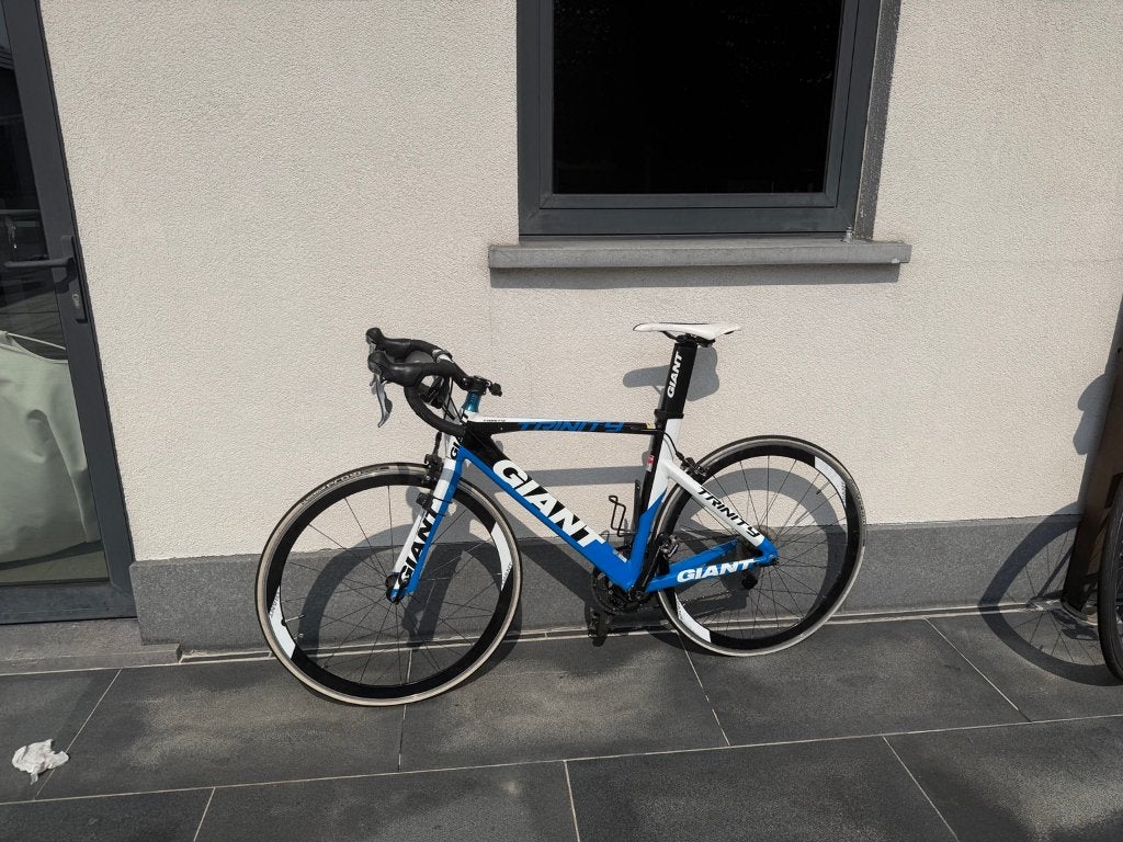 Giant Trinity koersfiets met Shimano 105, blauw/wit/zwart, Ophalen, 28 inch, Gebruikt, Giant