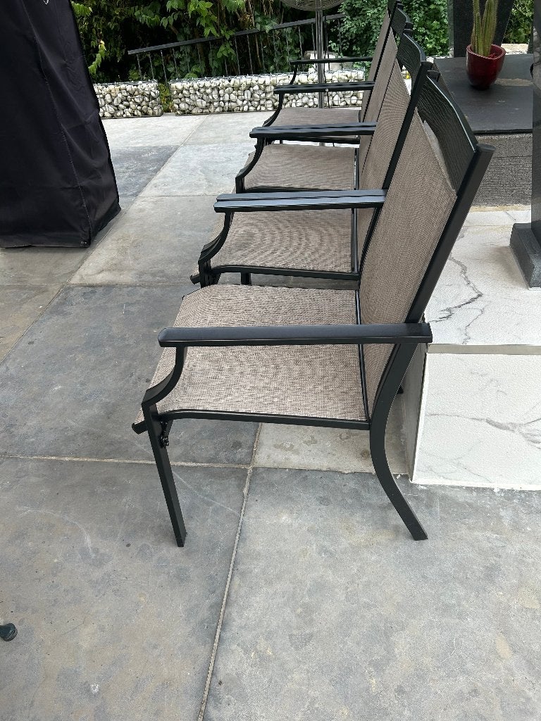 6 Stuks Prachtige tuinstoelen, Tuin en Terras, Tuinstoelen, Ophalen, Zo goed als nieuw, Aluminium, Stapelbaar