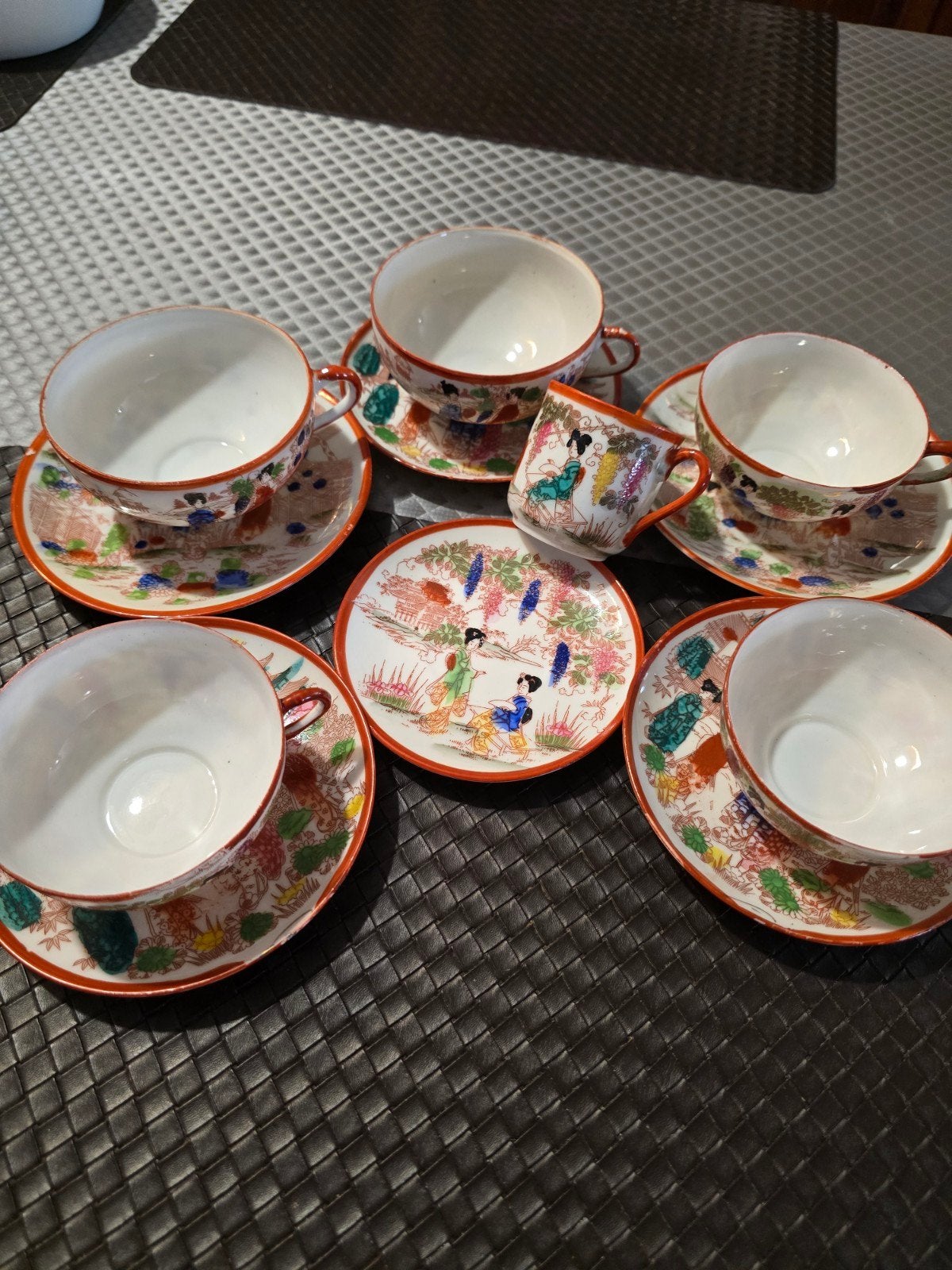 Vintage Japans koffieservies "Geisha girl", Antiek en Kunst, Ophalen