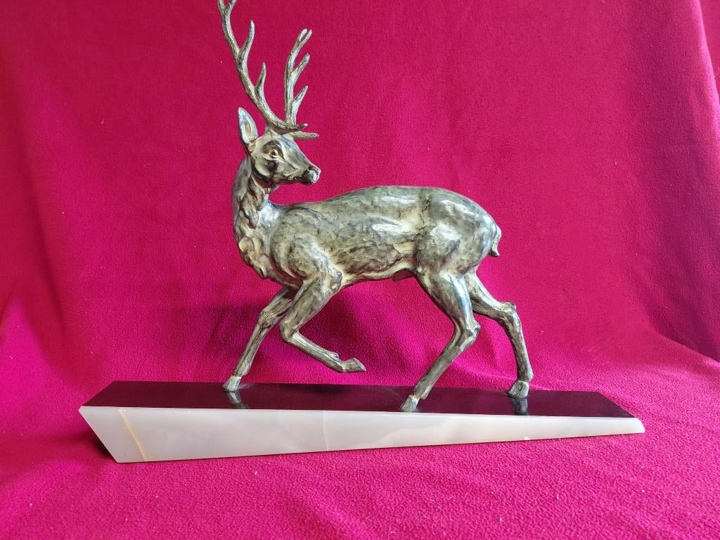 Art deco beeld van hert (zamac), Ophalen, Art deco, Beeld