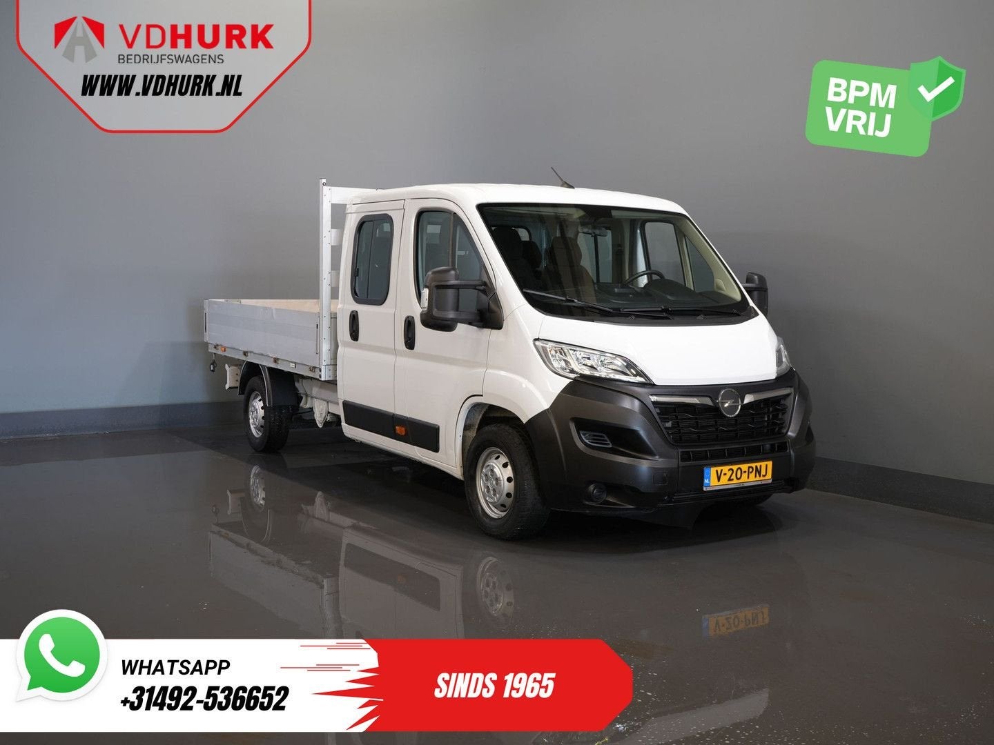 Opel Movano 2.2 140 pk DC Dubbel Cabine Open Laadbak/ 7 Pers, Auto's, Bestelwagens en Lichte vracht, Wit, Bedrijf, Electronic Stability Program (ESP)