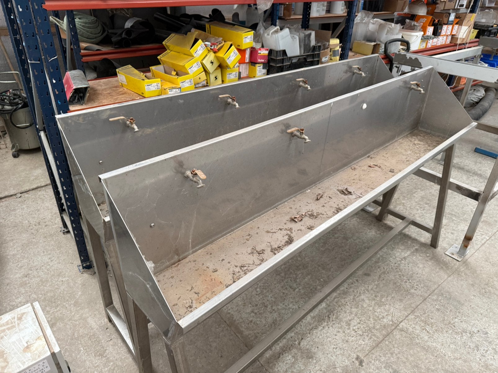 Handwasbak lavabo inox industrieel, Ophalen