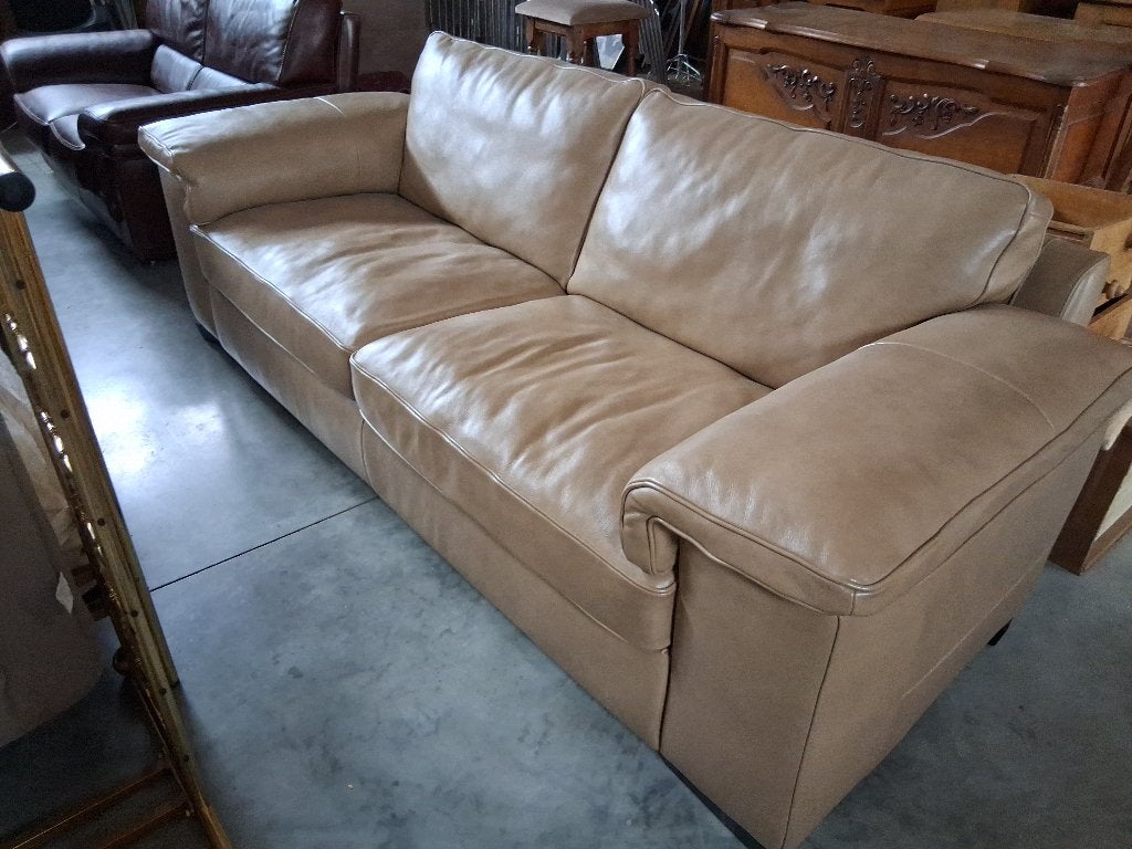 Lederen zetel, 75 à 100 cm, Enlèvement ou Envoi, Banc droit, Comme neuf
