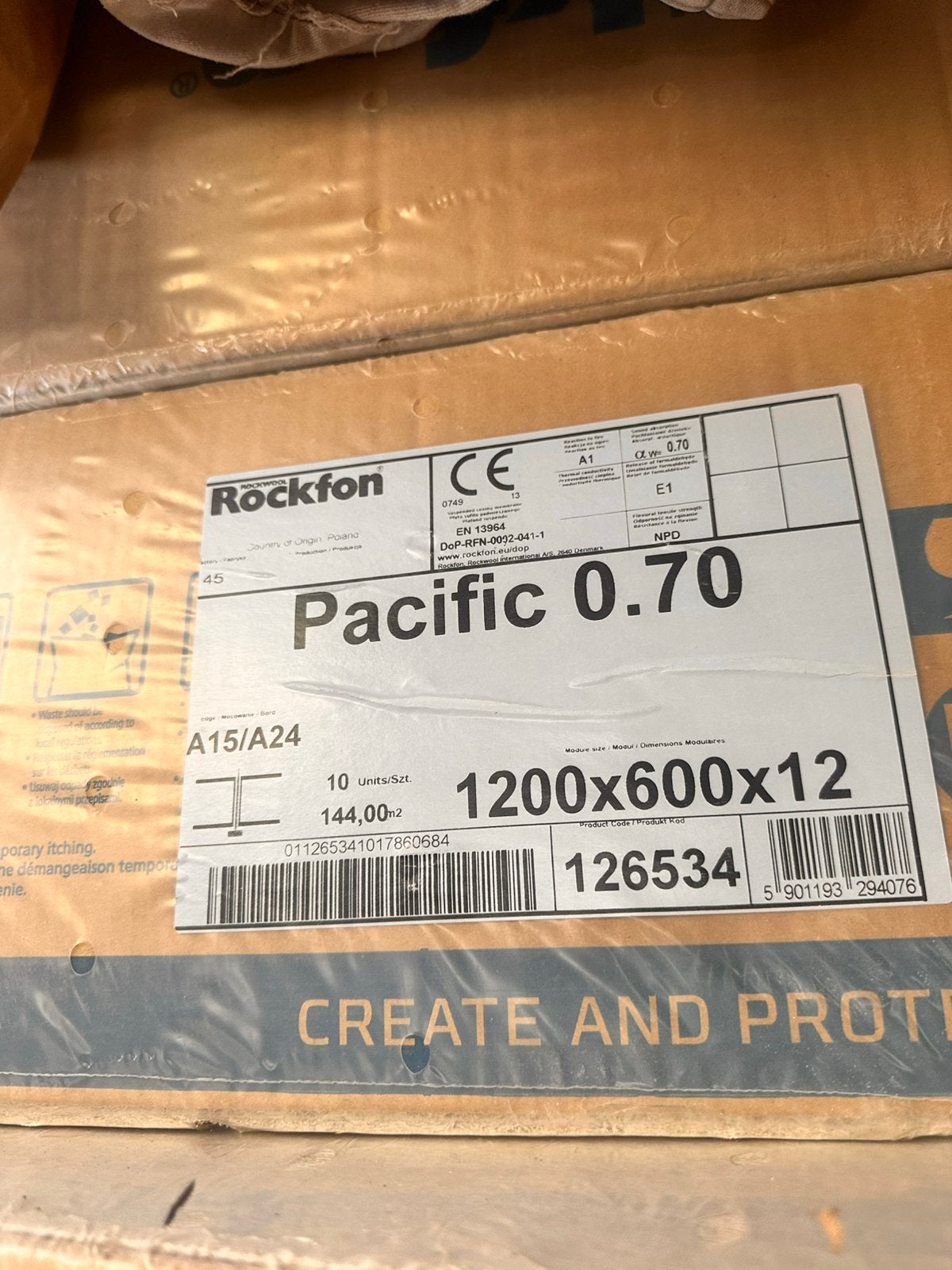 Akoestische panelen Rockfon Pacific  (1200x600x12mm), Doe-het-zelf en Bouw, Ophalen, Overige materialen, 30 cm of meer, Overige typen