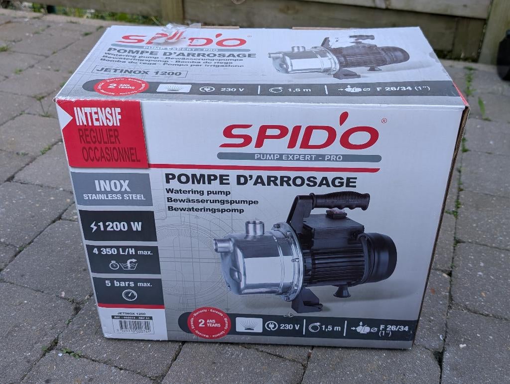 Jetinox 1200 SPID'O sprinklerpomp, Ophalen, Nieuw, Handmatig, Besproeiingspomp