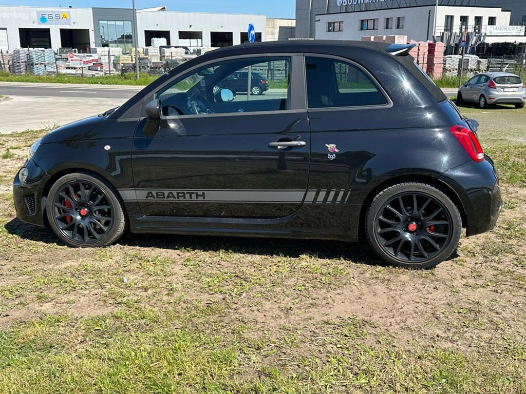 Abarth 595 Competzione Cabrio 179HP Automaat, Auto's, Euro 6, Zwart, Bedrijf, Automaat
