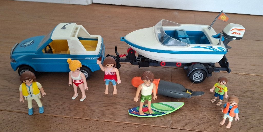 Playmobil boot+auto naar de kustvakantie, Ophalen, Complete set, Zo goed als nieuw, City life