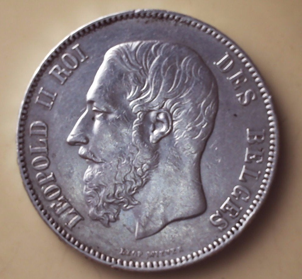 België 5 francs, 1865 Leopold II, Enlèvement ou Envoi, Monnaie en vrac, Argent, Argent