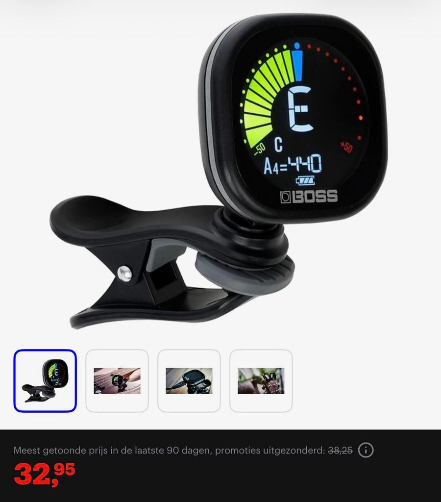 Clip on tuner, Ophalen, Zo goed als nieuw