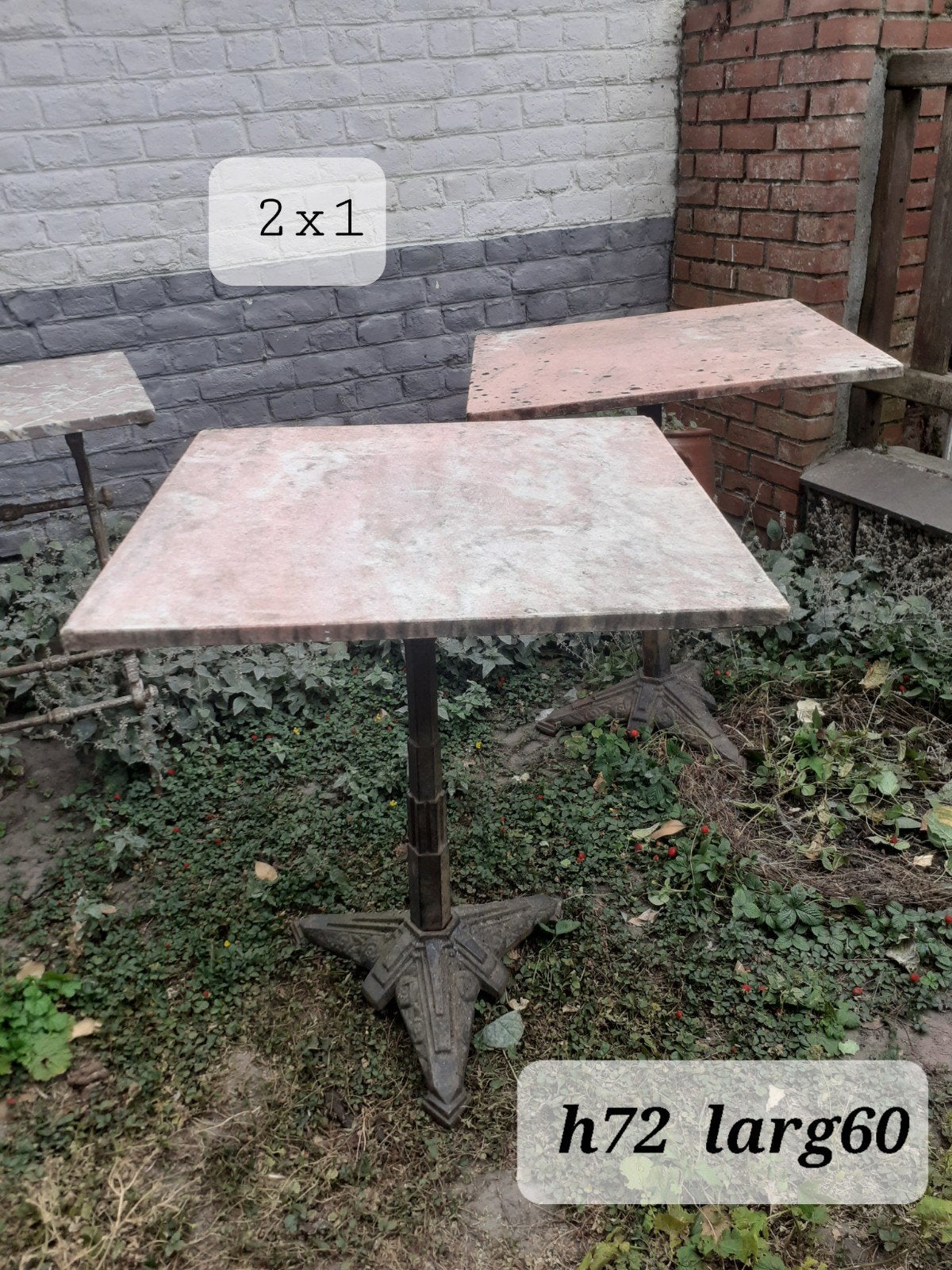 Art Deco gietijzeren bistrotafel voor de tuin, Ophalen