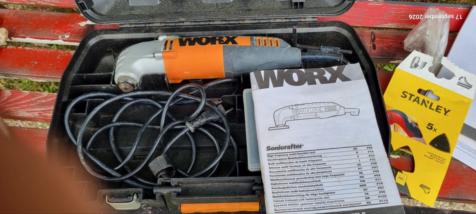 Multifunctionele slijper, snijder  met hoge frequentie Worx, Ophalen