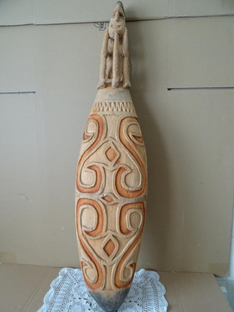 Bol en bois bateau statue Papouasie Nouvelle Guinée 83cm, Enlèvement ou Envoi
