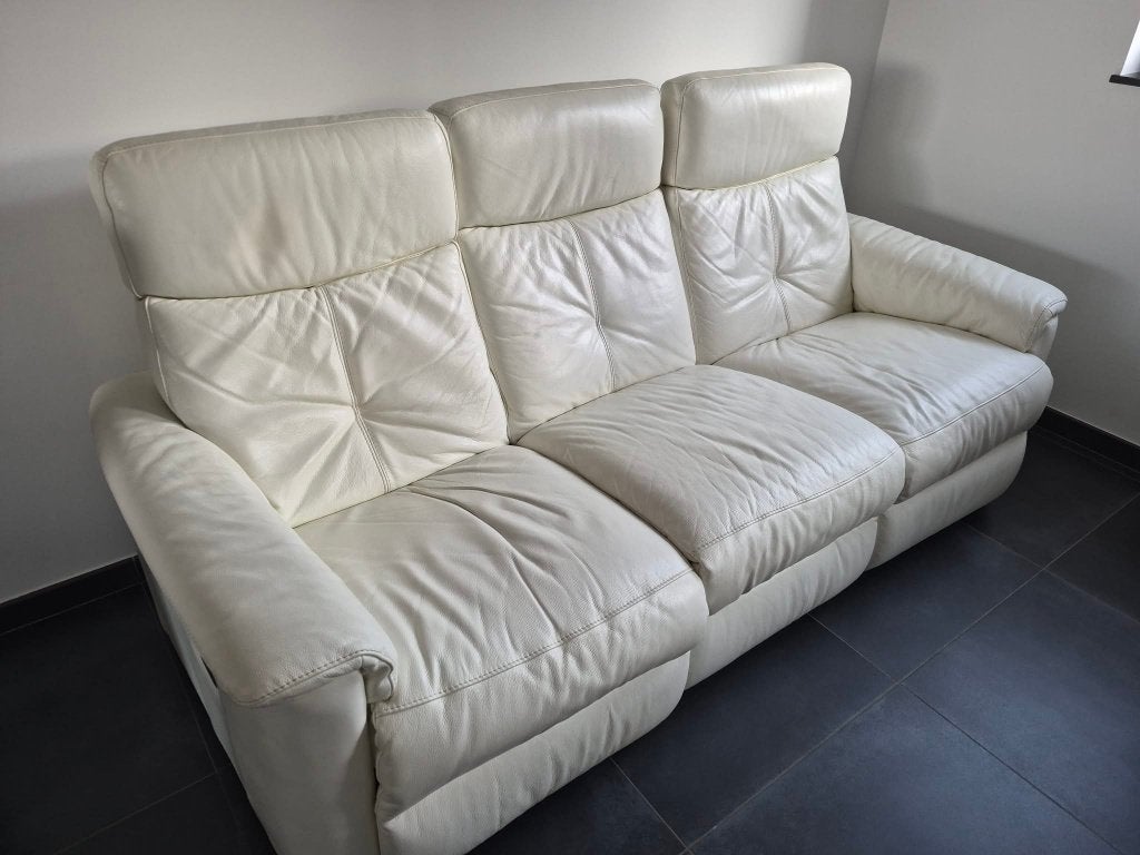 salon en cuir avec relax électrique, Maison & Meubles, Canapés | Salons, 75 à 100 cm, Enlèvement, Utilisé, Cuir