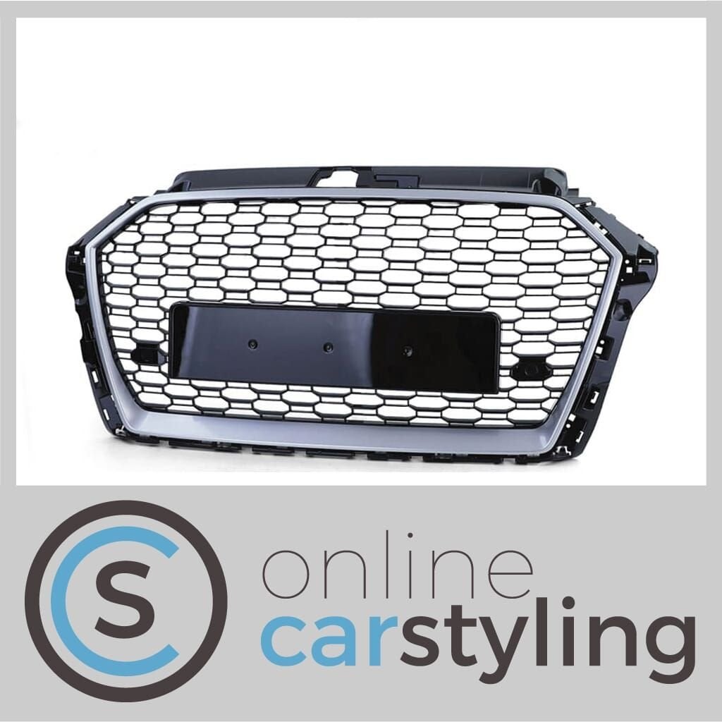 Embleemloze Grill Audi A3 8V RS Look Zilver, Autos : Pièces & Accessoires, Autres pièces automobiles, Audi, Neuf, Enlèvement ou Envoi