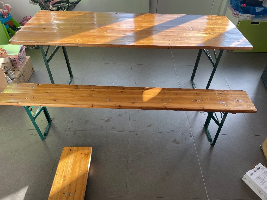 Zitbank met tafel/ tuinbank, Enlèvement, Comme neuf