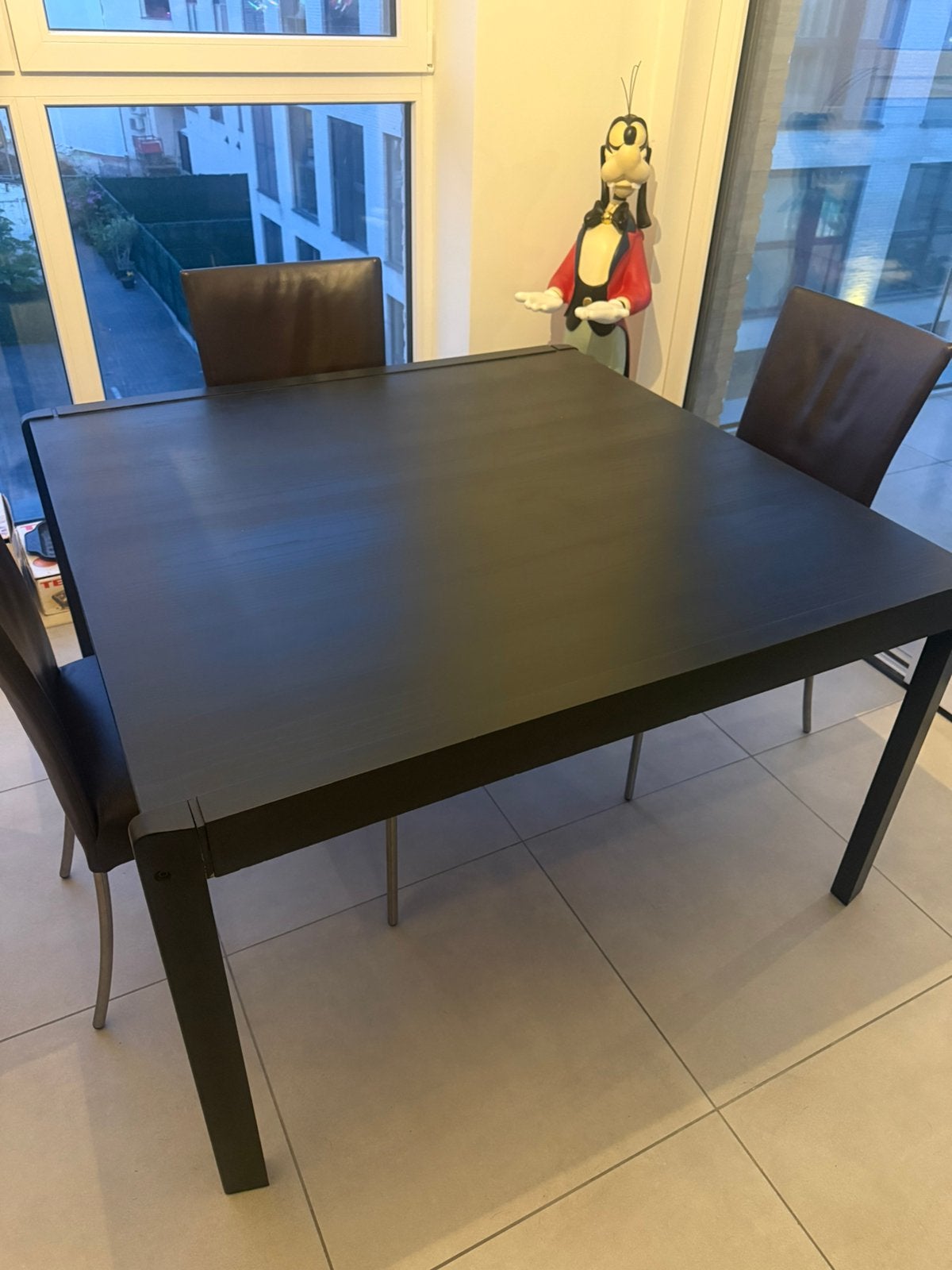 Zwarte vierkante tafel als nieuw 120, Huis en Inrichting, Ophalen, Zo goed als nieuw