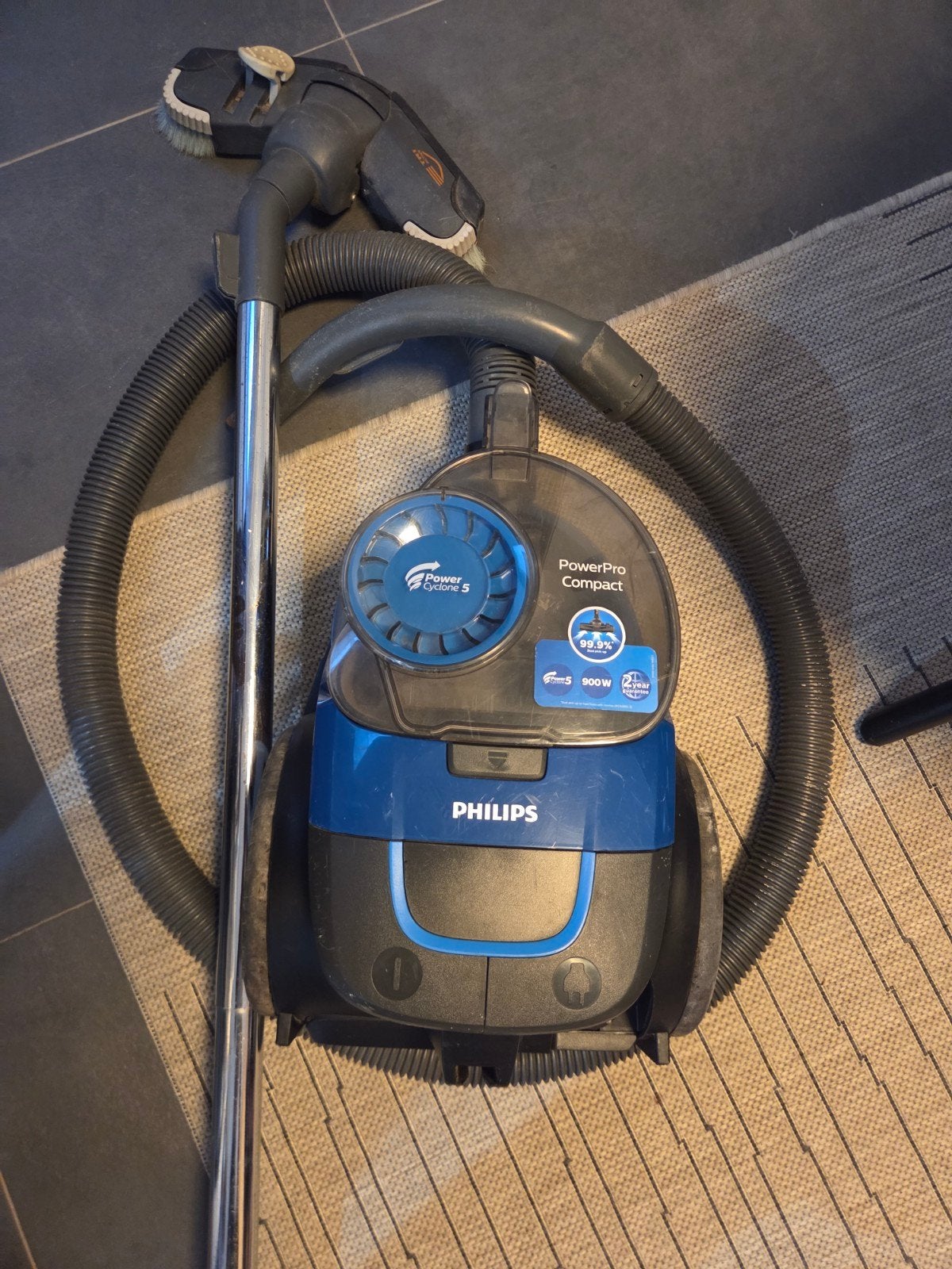 stofzuiger philips powerpro compact zonder zak., Gebruikt, Philips, Ophalen of Verzenden, Sledestofzuiger