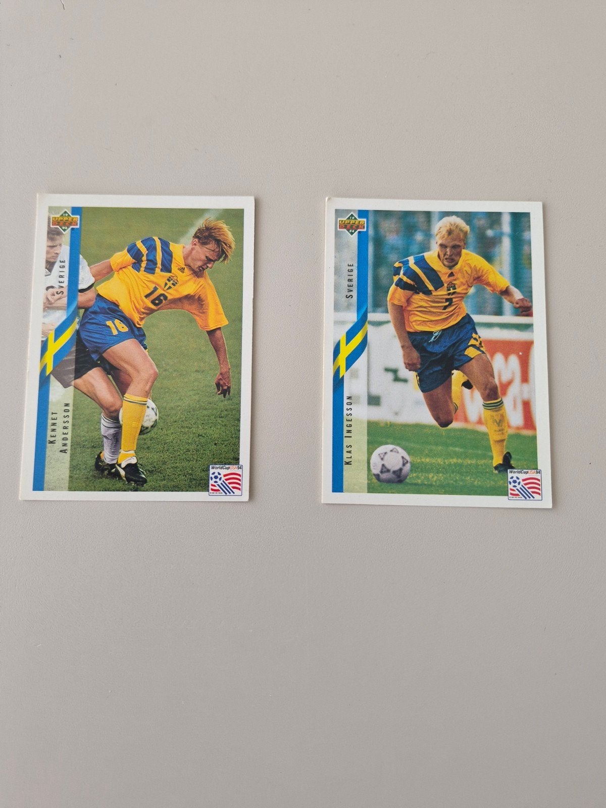 2 Zweedse voetbalspelers - Upper Deck 1994, Ophalen of Verzenden
