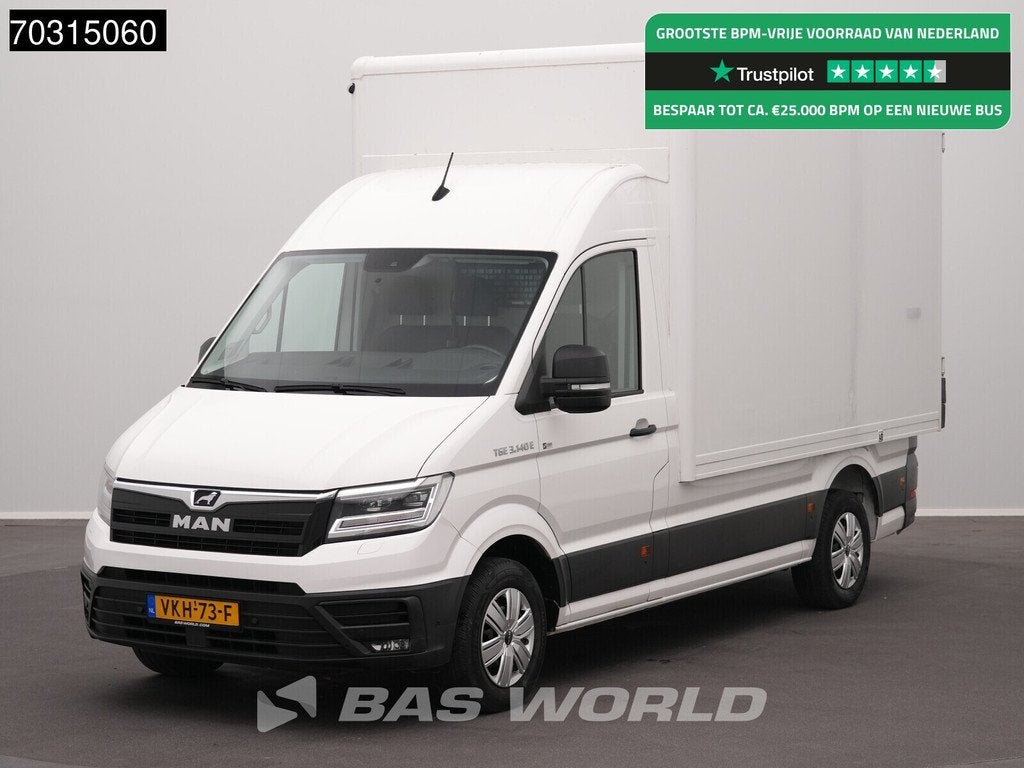MAN ETGE 3.140 100% Elektrisch 115km WLTP 36kWh Bakwagen LED, Stof, Gebruikt, Euro 6, 136 pk