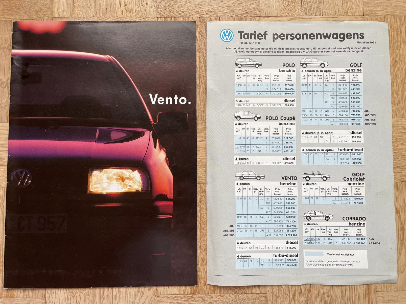 Brochure Volkswagen Vento 1992, Livres, Enlèvement ou Envoi, Comme neuf, Volkswagen