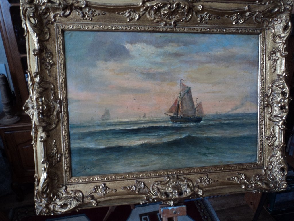 schilderij R Steppe, Antiquités & Art, Art | Peinture | Classique, Peinture à l'huile, Cadre spécial, Expressionniste, Enlèvement