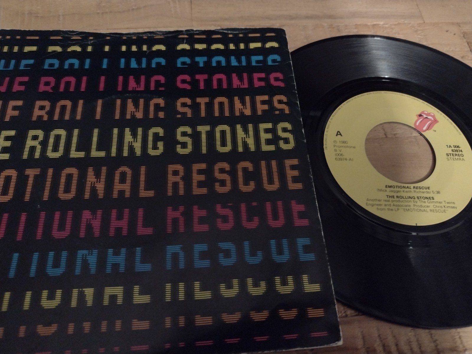 7" single: ROLLING STONES: EMOTIONAL RESCUE (1980), Cd's en Dvd's, 7 inch, Ophalen of Verzenden, Zo goed als nieuw, Pop