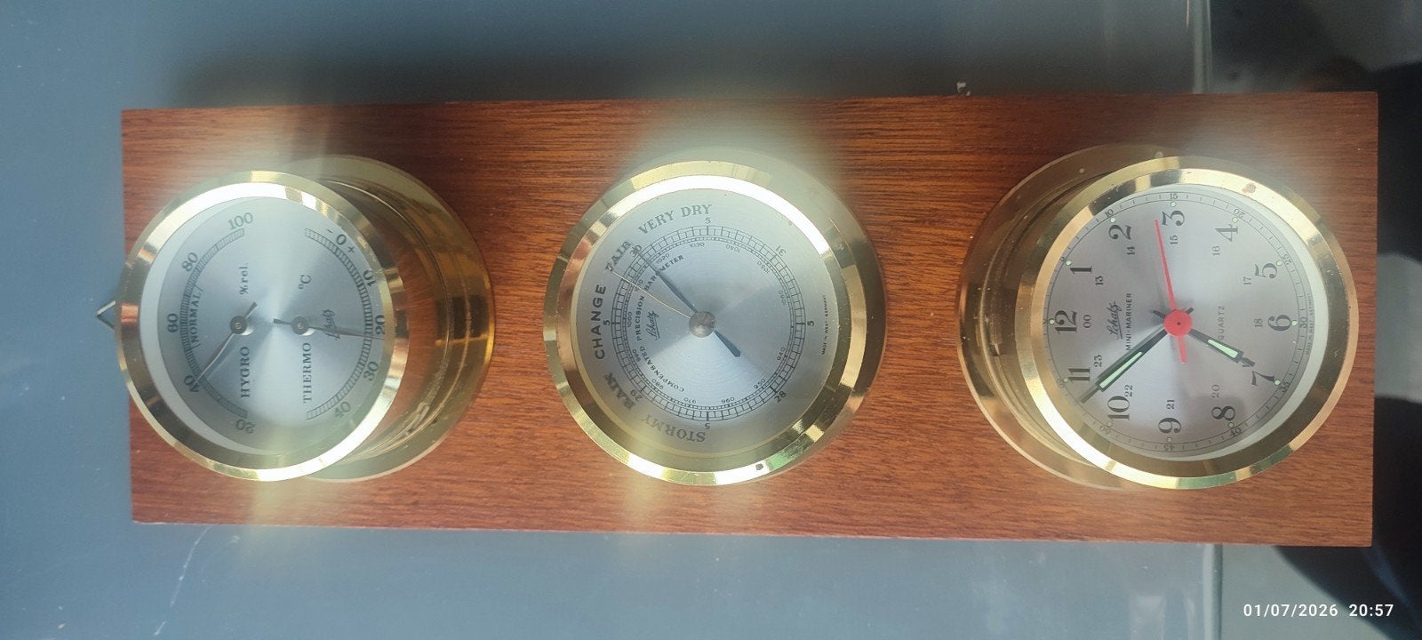 Klok, thermometer en anemometer, Antiquités & Art, Antiquités | Accessoires de maison, Enlèvement