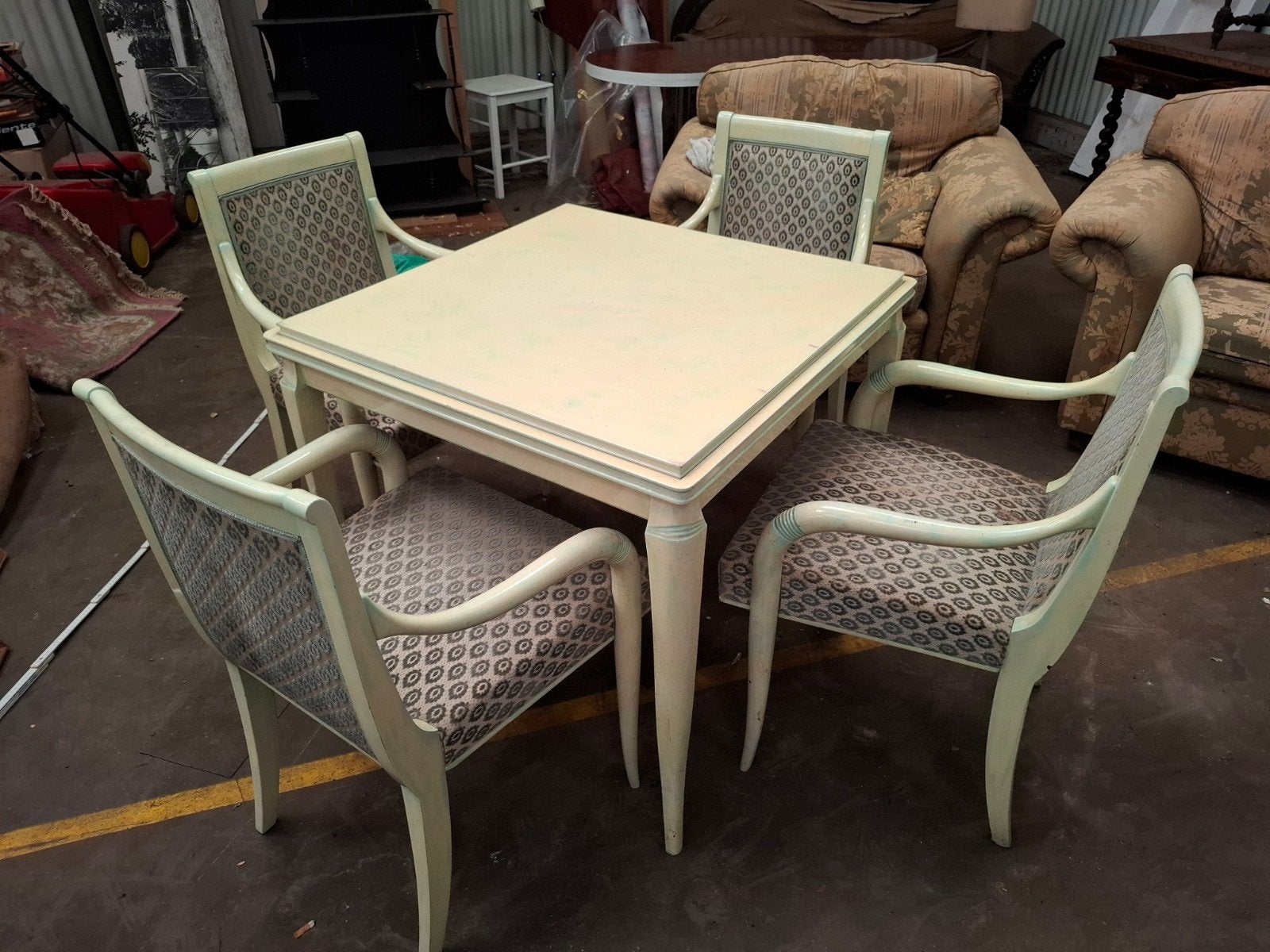 retro tafel en stoelen, Ophalen