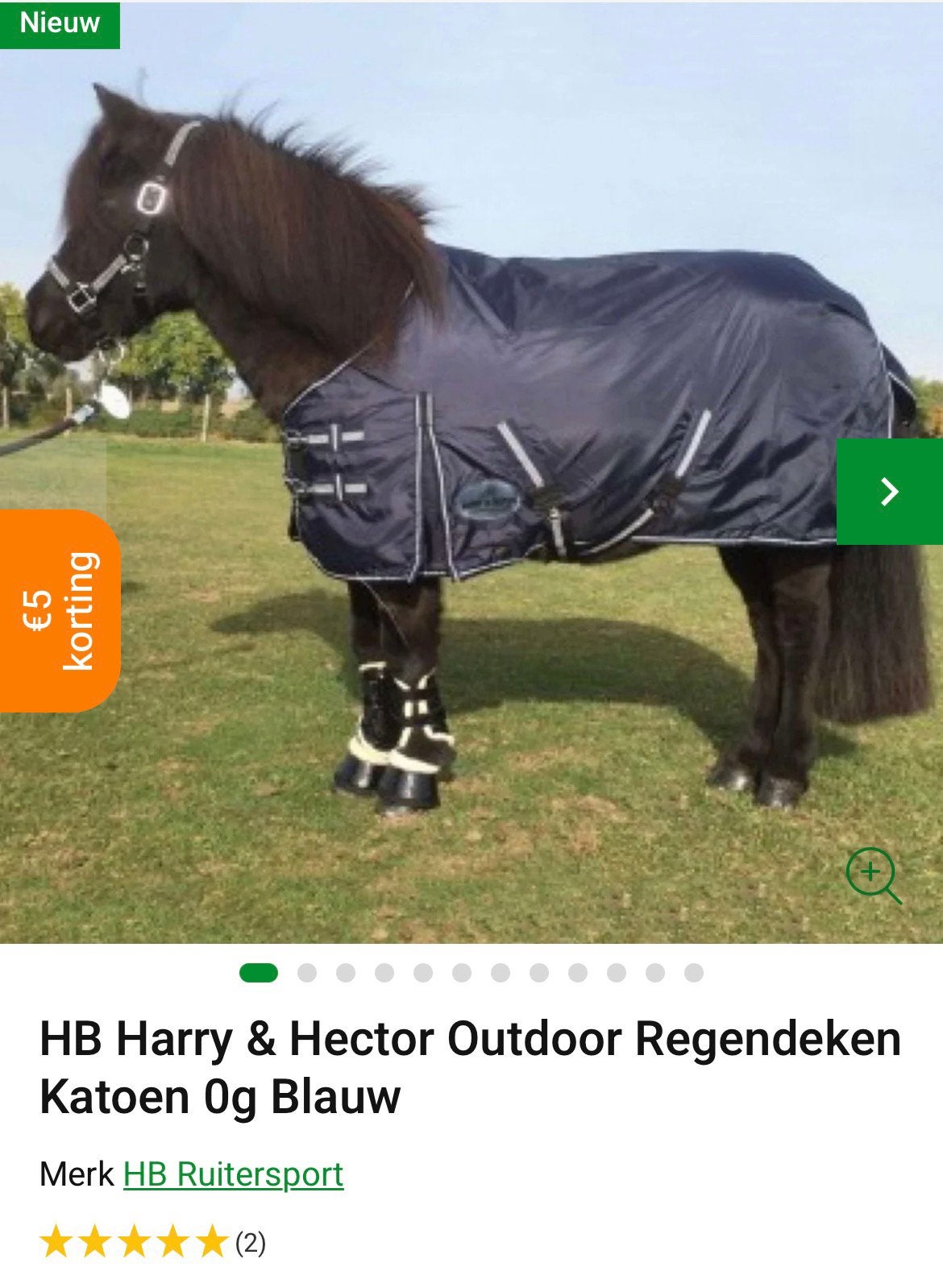 HB Harry & Hector Outdoor Regendeken Katoen 0g Blauw - 115cm, Dieren en Toebehoren, Ophalen of Verzenden, Blauw, Katoen, Regendeken