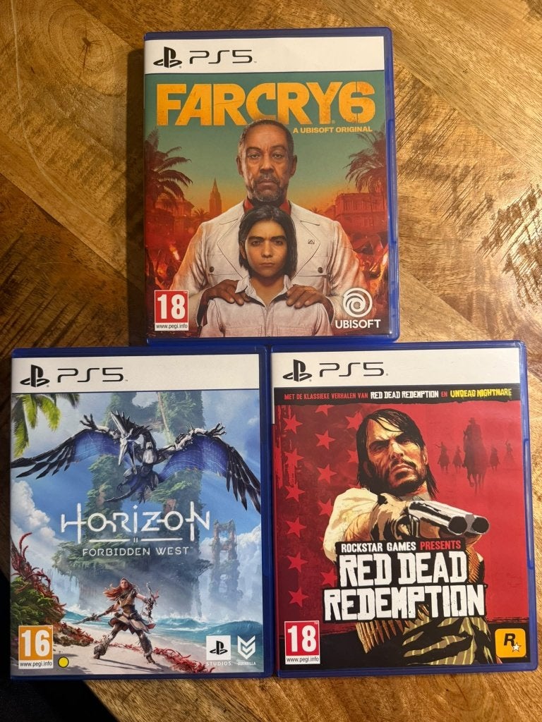 Read dead redemption, Horizon Forbidden West, Farcry6, Games en Spelcomputers, Ophalen of Verzenden, Zo goed als nieuw
