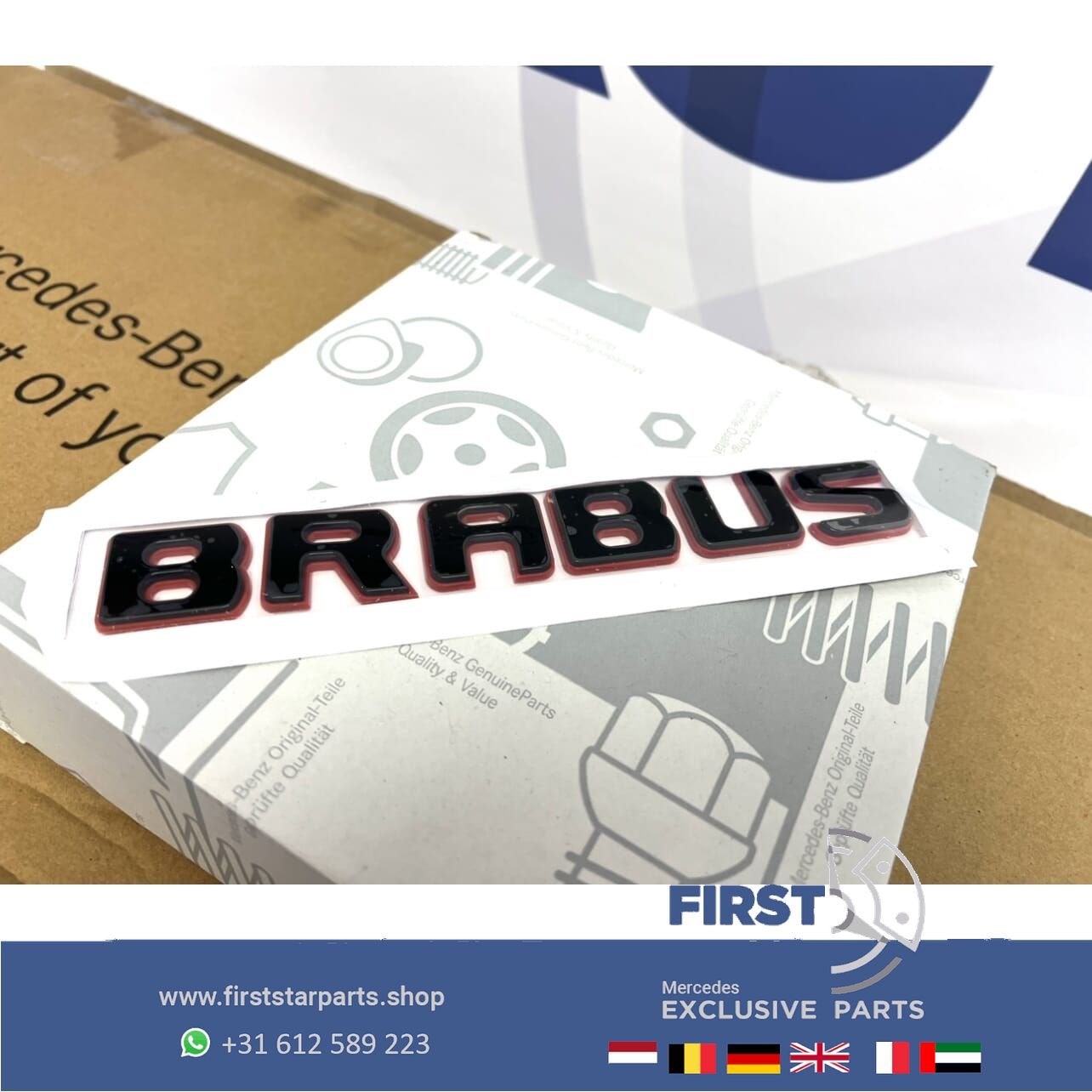 BRABUS ROCKET LOGO ACHTERKLEP LOGO ZWART ROOD LETTERS Merced, Autos : Pièces & Accessoires, Arrière, Utilisé, -, -
