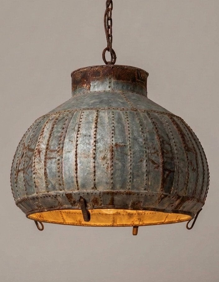 Unieke Indiase waterkruiklamp, 'n echte! Industrieel, Huis en Inrichting, Ophalen, Metaal