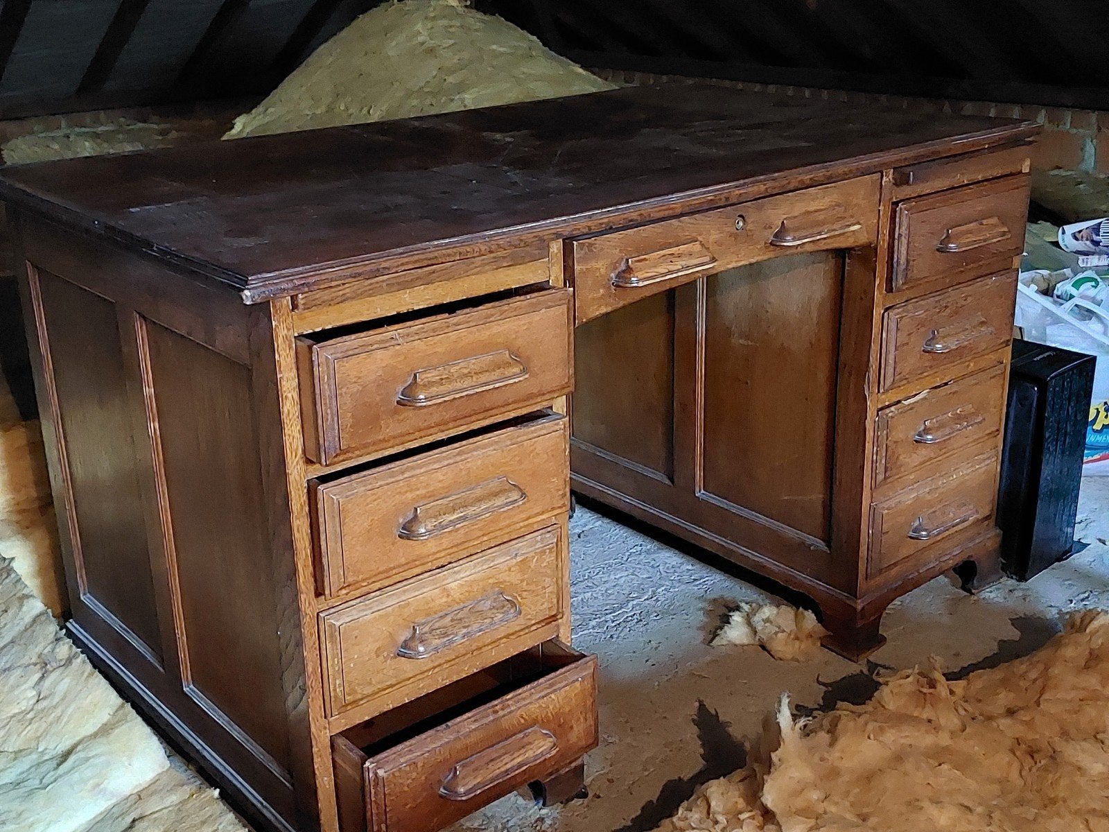 Ancien bureau en chêne., Enlèvement